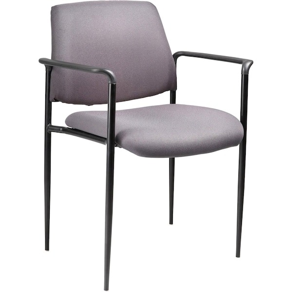 Square Back Diamond Stacking Chair W/Arm In Grey