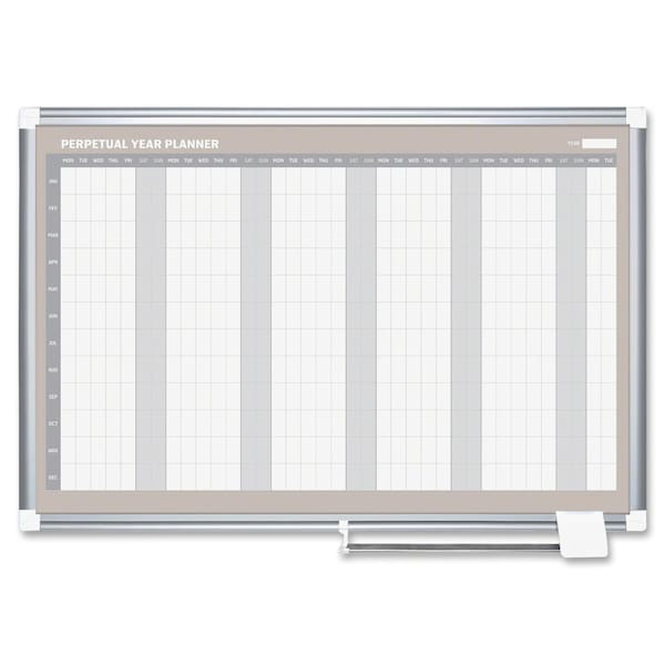 37-51/64x50-13/64 Magnetic Steel Whiteboard, Aluminum Frame