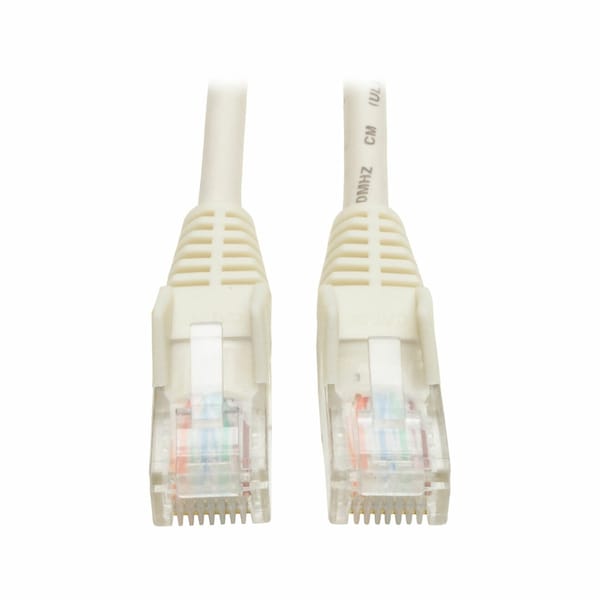 Cat5e Cable,Snagless,Molded,White,3ft