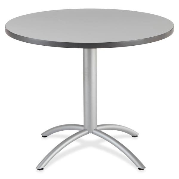 Round CafÃ©Worksâ„¢ Table, Gray - 42 Round X 29H, 42 W, 42 L, 29 H, Laminated Melamine Top