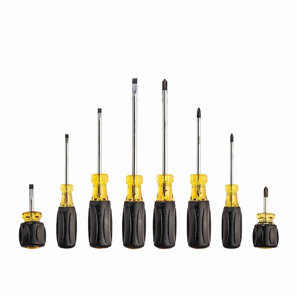 Screwdriver Set,Slotted/Phillips,8 Pcs