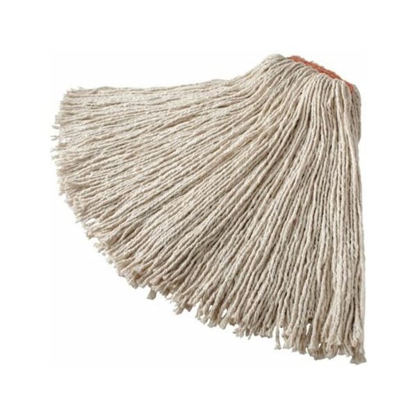 1 In String Wet Mop, 28 Oz Dry Wt, Slide On Connection, Cut-End, White, Cotton/Synthetic, PK12