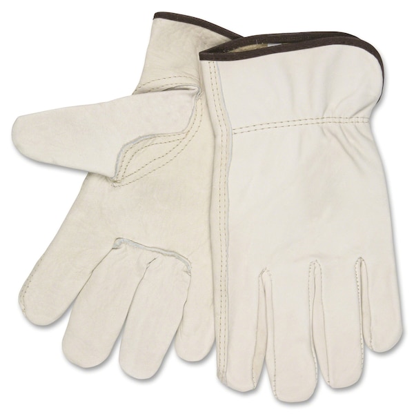 Leather Palm Gloves,Shirred Cuff,2XL,PR