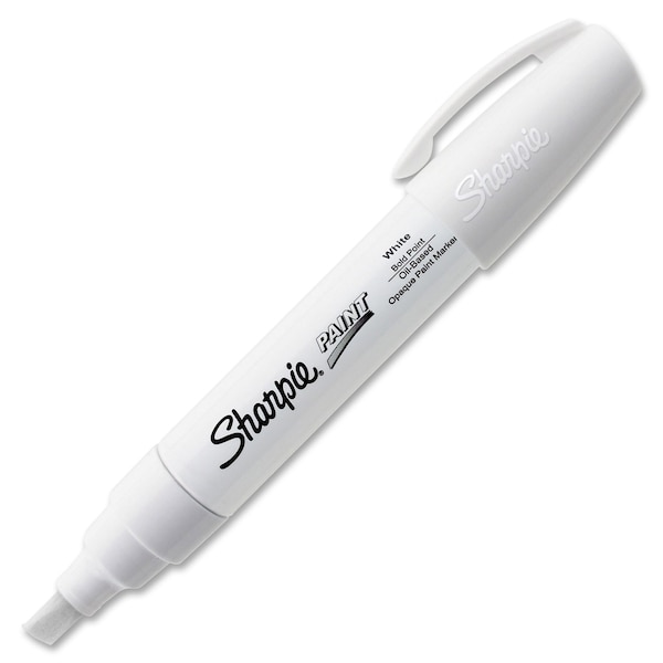 Paint Marker,Broad Point,White,PK6