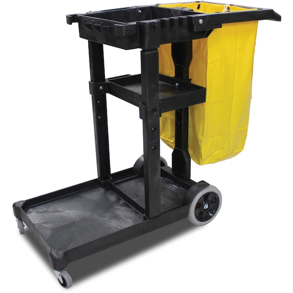 Janitors Gray Cart With 25 Gallon Yello