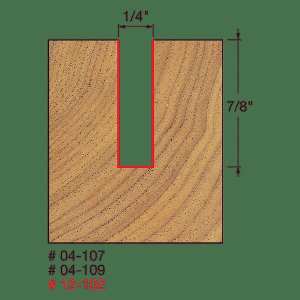 Double Flute Straight Bit,1/4 Dia.