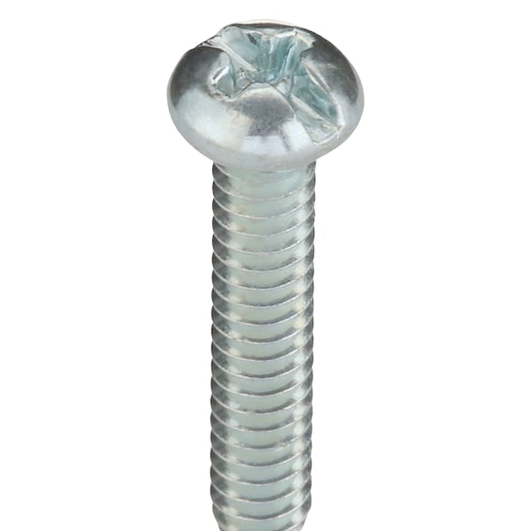 #6-32 X 3/4 In Combination Phillips/Slotted Round Machine Screw, Zinc Plated Steel, 100 PK