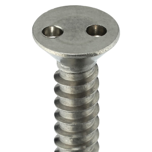 1-1/4 In Spanner Flat Tamper Resistant Screw, 18-8 Stainless Steel, Plain Finish, 25 PK