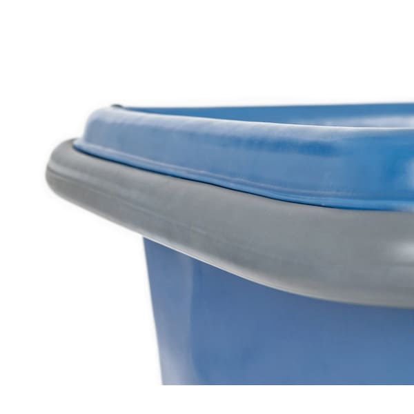 Poly Cube Truck With Air Cushion Bumper And Steel Base, 8 Bushel, Blue