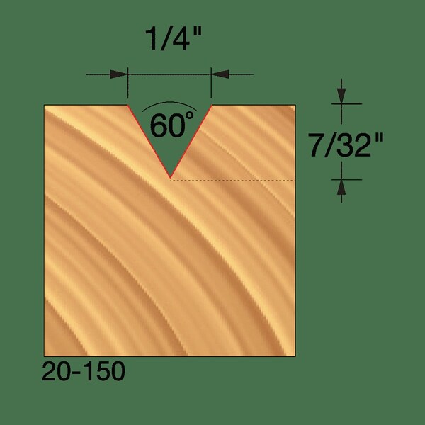 V Grooving Bit,60deg,1/4 Dia.