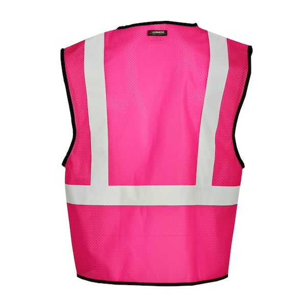 Hi-Viz Vest,Multi-Pocket,Pink,S-M