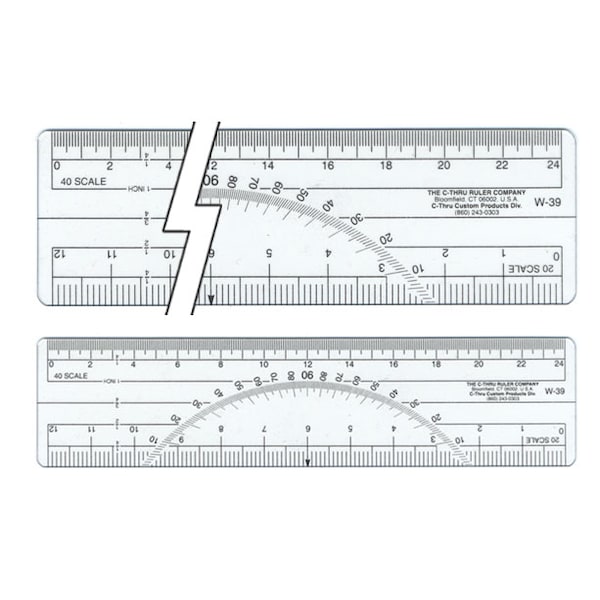 Protractors, 6 Protractor Ruler 10ths/40ths