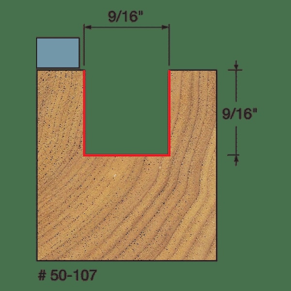 Top Bearing Flush Trim Bit,9/16 Dia.