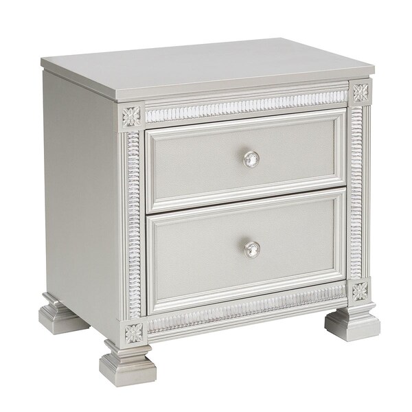 Bevelle Night Stand, Silver