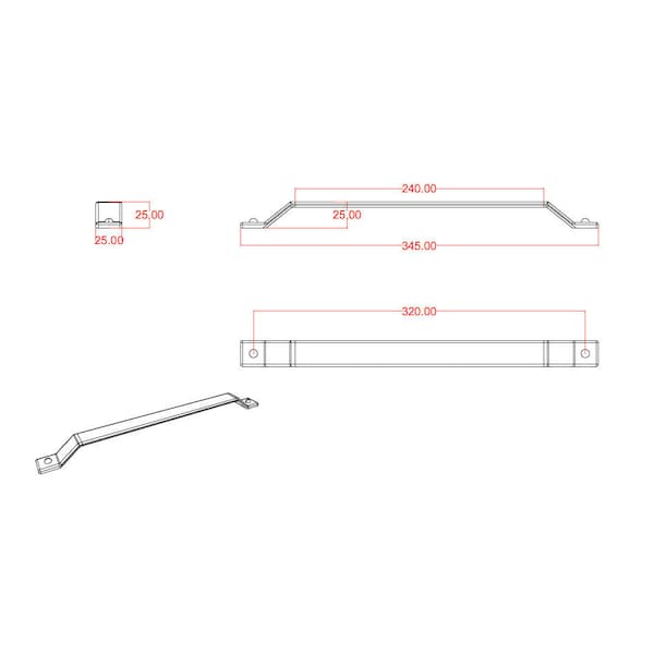 12 5/8 In (320 Mm) Center-to-Center Charcoal Contemporary Cabinet Pull