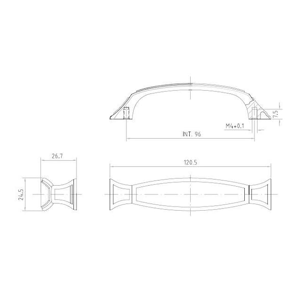 3-3/4 In. (96 Mm) Center-to-Center Faux Iron Transitional Drawer Pull