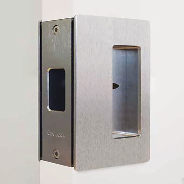 CL200 Cavity Sliders Magnetic Pocket Door Handle, Passage, Satin Chrome