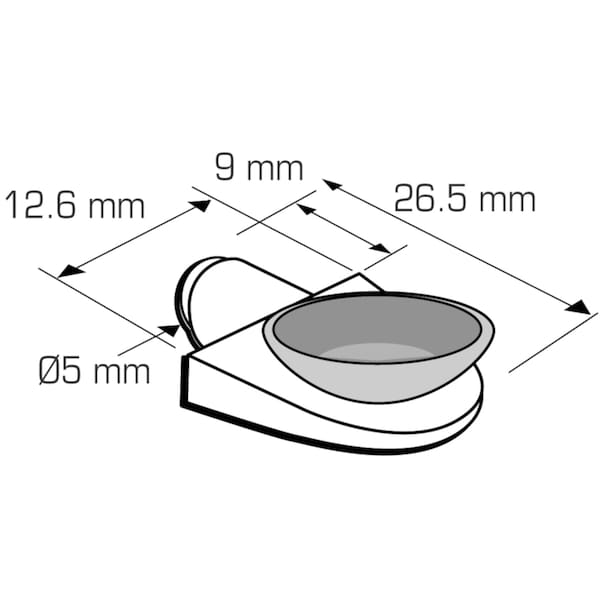 316 In 5 Mm Glass Shelf Pin  Nickel