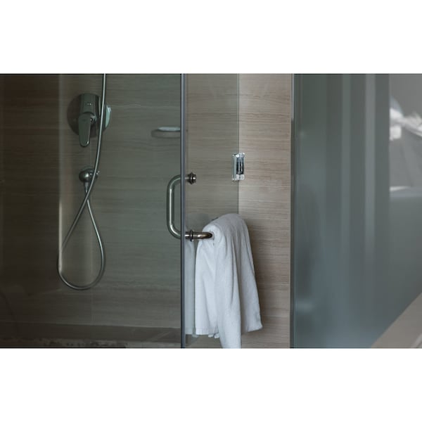 6inch 152 Mm X 24inch 610 Mm Handle And Towel Bar Combo For Glass Door, Chrome