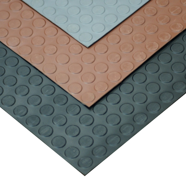 Goodyear Coin-Pattern Rubber Flooring -- 3.5mm X 36 X 5ft - Brown