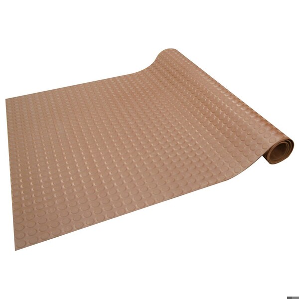 Coin-Pattern Thermoplastic Flooring -- 3.5mm X 36 In X 7ft - Brown