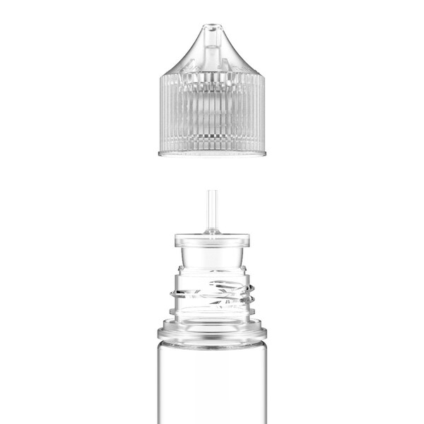 60 Ml Pet Cylinder Clear, Round, Special , Nozzle, Natural Crc/Te Cap With Breakaway Band