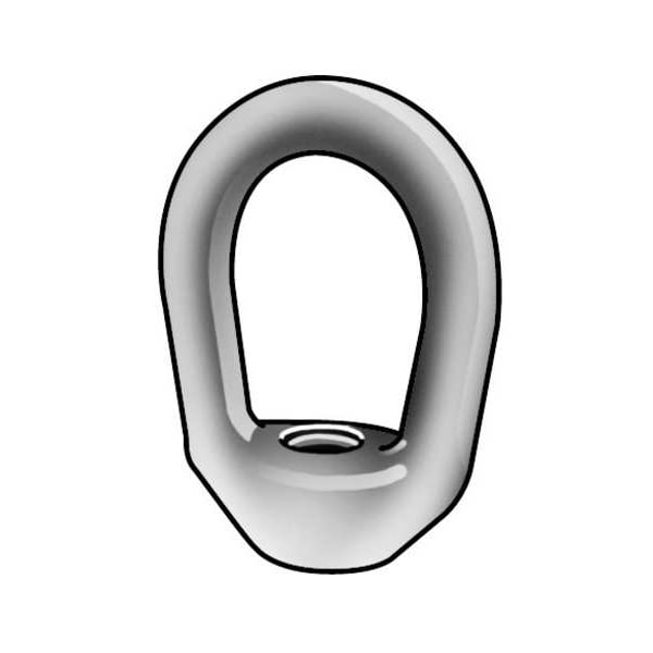 Oval Eye Nut, 7/8-9 Thread Size, 1-11/32 In Thread Lg, Steel, Black Oxide