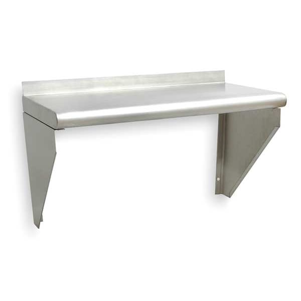 Stainless Steel Wall Shelf, 12D X 24W X 11-1/2H, Silver