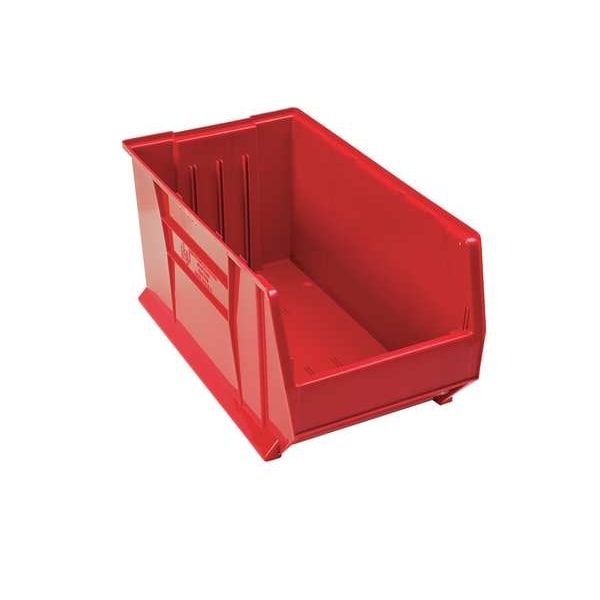 Storage Bin, Polypropylene/Polyethylene, 16 1/2 In W, 11 In H, 29 7/8 In L, Red