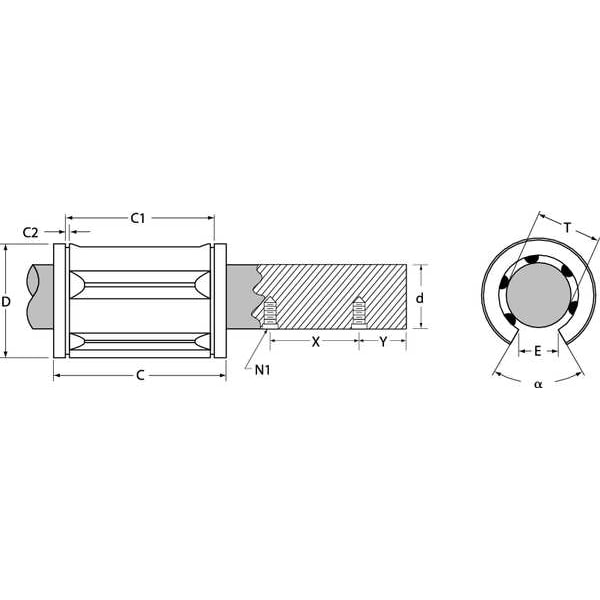 Ball Bushing,Bore Dia 0.750 In