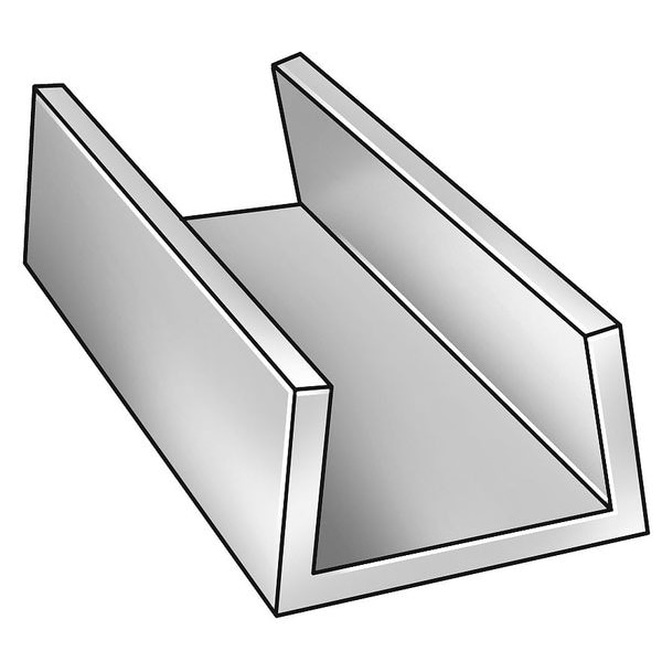 U-Channel,6063AL,1 1/4 Leg,1 1/4 Inx8 Ft