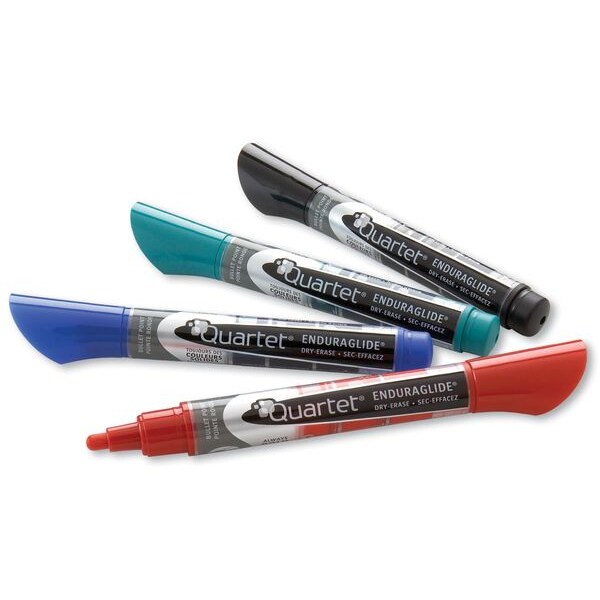 Dry Erase Marker Set, Bullet Tip, Assorted, PK4