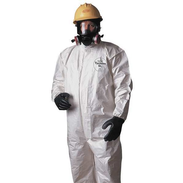 Hooded Chemical Resistant Coveralls, 12 PK, White, Zipper