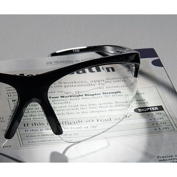 V60 30-06 Dual Readers Safety Glasses, Clear Lenses, +1.5 Diopters, Black Frame, Unisex, 1 Pair