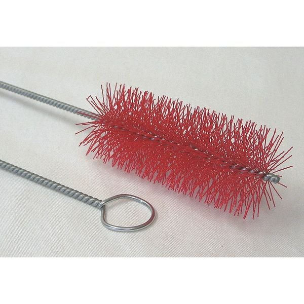 Pipe Brush, 31 In L Handle, 5 In L Brush, Red, Polypropylene, 36 In L Overall