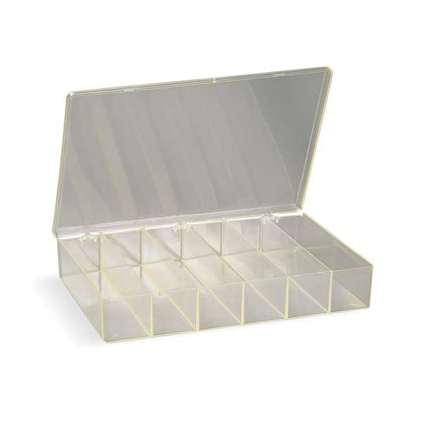 Compartment Box With 6 Compartments, Plastic, 2 13/16 In H X 8-1/2 In W