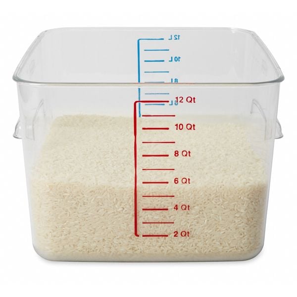 Square Storage Container,12 Qt,Clear