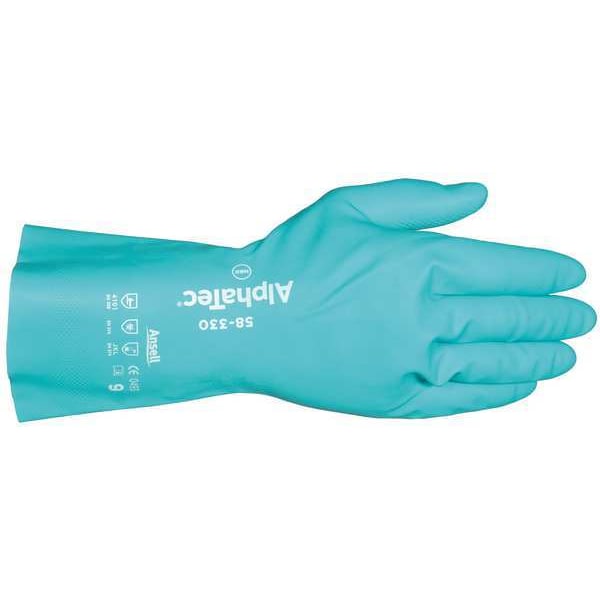 12 Chemical Resistant Gloves, Nitrile, 9, 1 PR