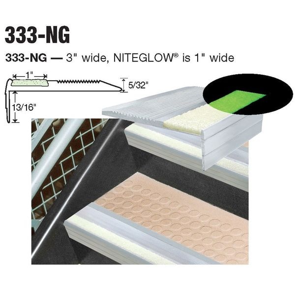 Stair Tread Cover,42in W,Extruded Alum