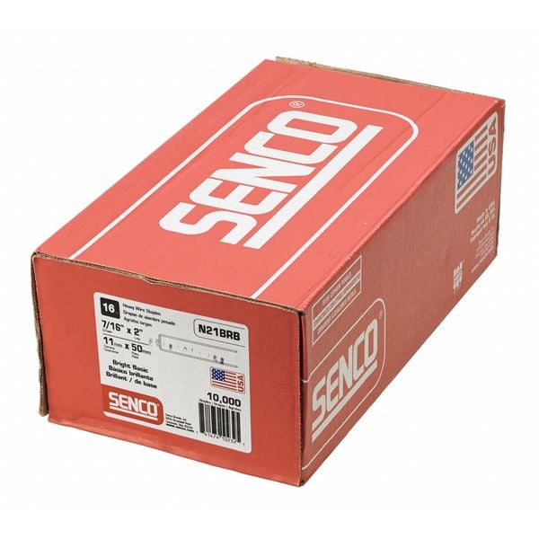 Staples, 16 Ga, Standard Crown, 2 In Leg L, Steel, 10000 PK