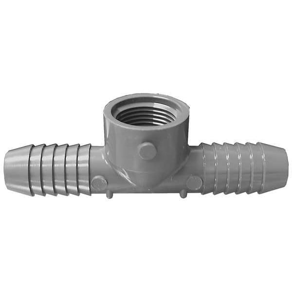 PVC Female Adapter Reducing Tee, Insert X Insert X FNPT, 1 1/2 In X 1 1/2 In X 1/2 In Pipe Size