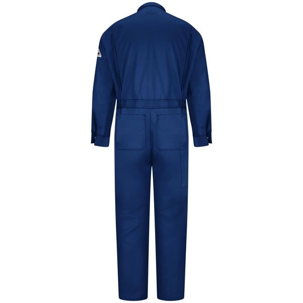 Flame Resistant Coverall, Navy, Cotton/Nylon, 56