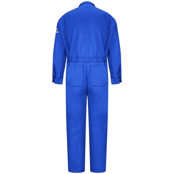 Flame Resistant Coverall, Blue, Cotton/Nylon, 44