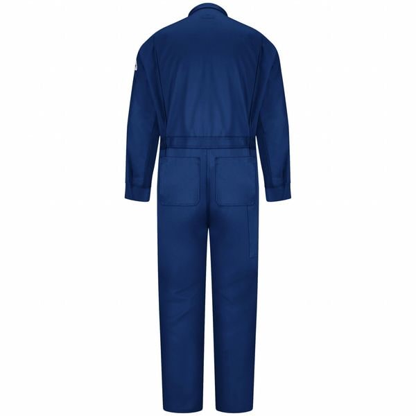 Flame Resistant Coverall, Navy, Cotton/Nylon, 34