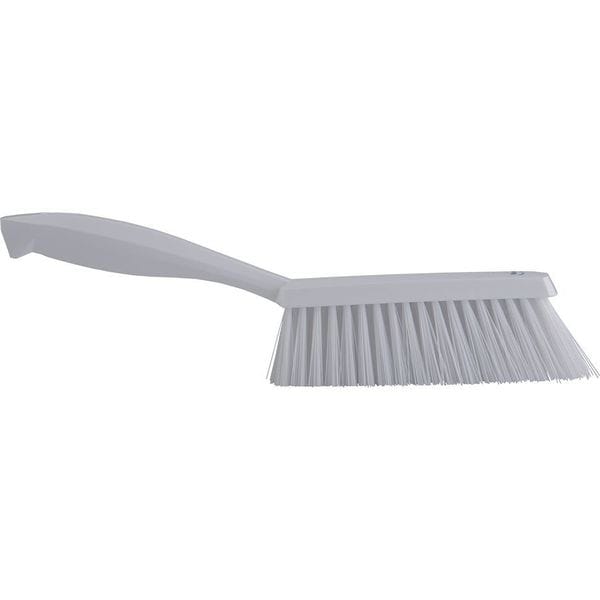 1 19/32 In W Bench Brush, Medium, 6 1/2 In L Handle, 6 1/2 In L Brush, White, Plastic