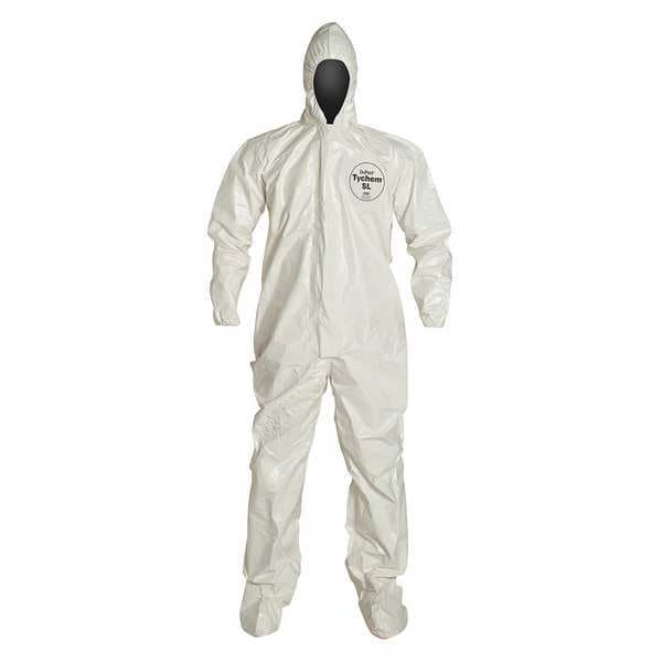 Hooded Coverall, White, Zipper