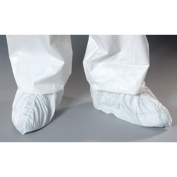 Critical Cover® Shoe Covers,Fluid Resistant, XL,Blue,White,PK150