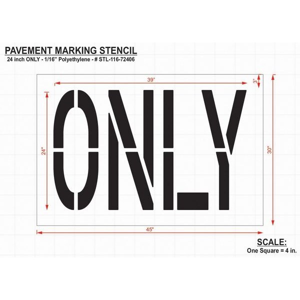 Pavement Stencil,Only,24 In