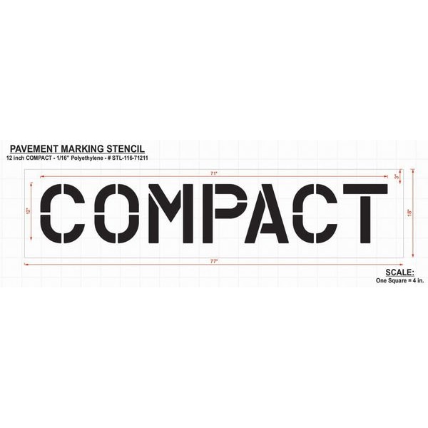 Pavement Stencil,Compact,12 In