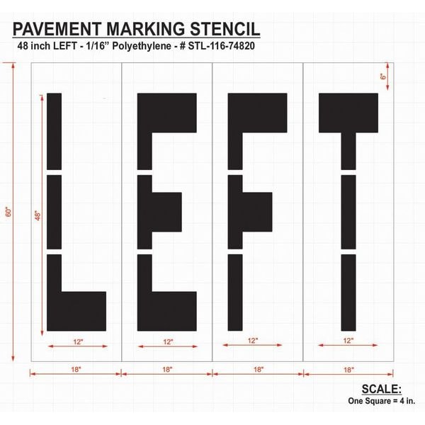 Pavement Stencil,Left,48 In